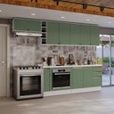 Ver imagem 7 de Armário de Cozinha Completa 3 Gavetas 100% Mdf 300cm Branco/verde Celeste Kappesberg
