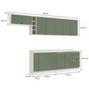 Ver imagem 4 de Armário de Cozinha Completa 3 Gavetas 100% Mdf 300cm Branco/verde Celeste Kappesberg