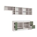 Ver imagem 2 de Armário de Cozinha Completa 3 Gavetas 100% Mdf 300cm Branco/verde Celeste Kappesberg