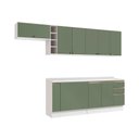 Ver imagem 3 de Armário de Cozinha Completa 3 Gavetas 100% Mdf 300cm Branco/verde Celeste Kappesberg