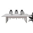 Ver imagem 3 de Mesa de Reunião Retangular F5 Office Industrial sem Gavetas 270cm Cinza F5