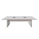 Ver imagem 5 de Mesa de Reunião Retangular F5 Office Industrial sem Gavetas 270cm Cinza F5