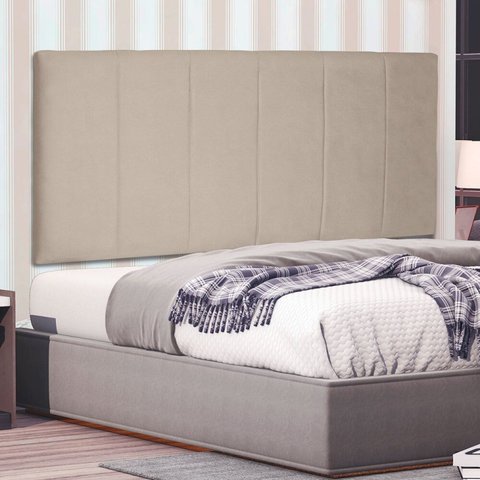 Cabeceira Suspensa Solteiro 90cm Suede Ravenna Bege