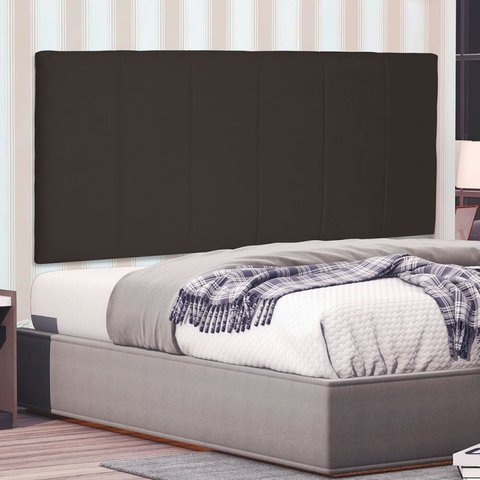 Cabeceira Suspensa Solteiro 90cm Suede Ravenna Marrom