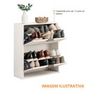 Ver imagem 5 de Sapateira Prateleira Estante Baixa Olga Branco 61 Cm 2 Porta