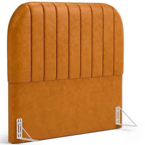 Cabeceira Cama Box King Estofada Orgânica 195cm Alice W01 Couríssimo Whisky - Lyam Decor