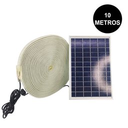 Fita de Led Solar com Placa Solar Iluminação Decoração Sanca Teto Luz Gesso Rebaixado Casa Comercio  - 2