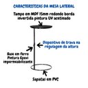Ver imagem 3 de Mesa de Apoio Exclusiva Alta Escritório Industrial Lateral:preto / Preto