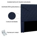 Ver imagem 4 de Cabeceira Casal Suede 140cm Esmeralda Azul