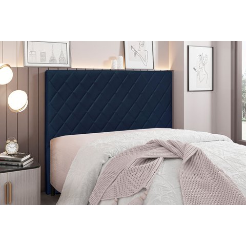 Cabeceira Casal Suede 140cm Esmeralda Azul