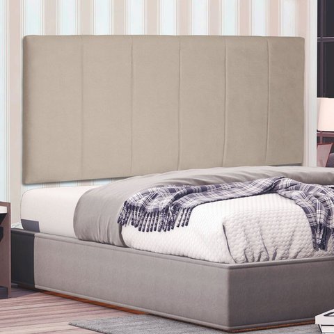 Cabeceira Suspensa Queen 160cm Suede Ravenna Bege