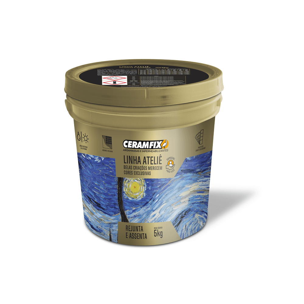 Rejunte Ceramfix Atelie Assenta e Rejunta Pastilha Piscina e Fachadas 5kg Cinza Claro 603973 - 1