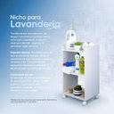 Ver imagem 4 de Armário Organizador Multiuso para Lavanderia Branco com Rodízio 40cm