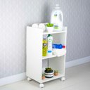 Ver imagem 1 de Armário Organizador Multiuso para Lavanderia Branco com Rodízio 40cm
