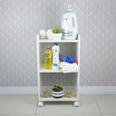 Ver imagem 2 de Armário Organizador Multiuso para Lavanderia Branco com Rodízio 40cm