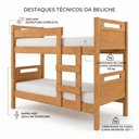 Ver imagem 4 de Beliche Reforçada 100% MDF com 2 Colchões D20 Solteiro 188x88x12cm com Grade e Escada - Naturale