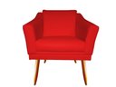 Ver imagem 3 de Kit Namoradeira + 2 Poltronas Decorativa Agatha Suede Vermelho Pés Madeira Mz Decor