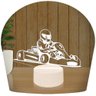 Luminária Led 3d | Kart Corrida Fórmula 1 | Abajur - Base Branca - 1
