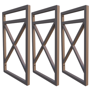 Suporte De Prateleira Estilo Industrial Kit Três Peças 20x37:Marrom