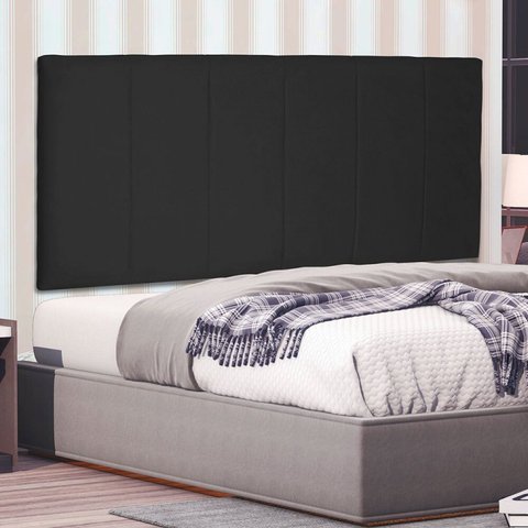 Cabeceira Suspensa King 195cm Suede Ravenna Preto
