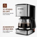Ver imagem 3 de Cafeteira Elétrica Mondial Dolce Arome C-44-32x-si Preto/inox 220v