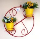 Ver imagem 2 de Suporte Ferro Vermelha Para Plantas Redondo Colonial 2 Vasos