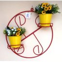 Ver imagem 2 de Suporte Ferro Vermelha Para Plantas Redondo Colonial 2 Vasos