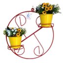 Ver imagem 1 de Suporte Ferro Vermelha Para Plantas Redondo Colonial 2 Vasos