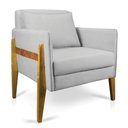 Ver imagem 1 de Poltrona Lana Suede Cinza Base de Madeira - D’Rossi