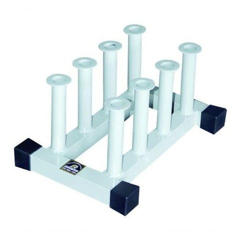 Suporte Barra de Chão (8 Barras) Aço e Tubo Pintado Branco