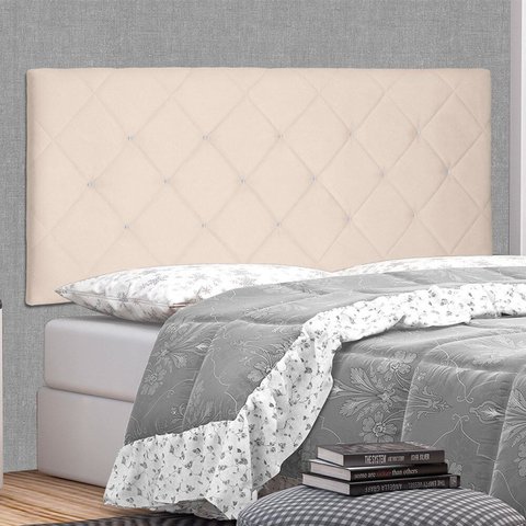 Cabeceira Suspensa Queen 160Cm Suede Tania Bege