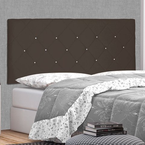 Cabeceira Suspensa Queen 160cm Suede Tania Marrom