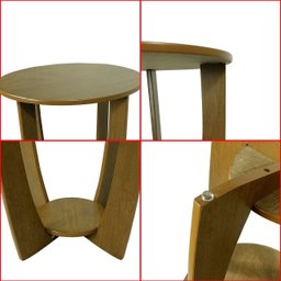 Mesa de Canto Sala de Estar Canadá com Base Clássica Curva Castanho - Arkell - 5