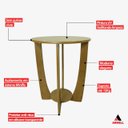 Ver imagem 4 de Mesa de Canto Sala de Estar Canadá com Base Clássica Curva Castanho - Arkell