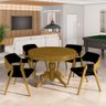 Conjunto Mesa de Jogos Carteado Bellagio Tampo Reversível e 4 Cadeiras Madeira Poker Base Estrela Ve - 7