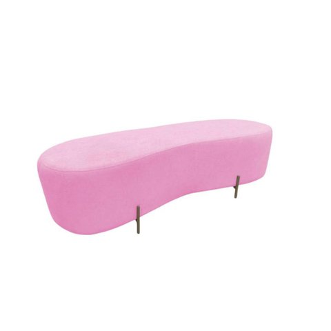 Puff Decorativo Orgânico Alana Suede Rosa Bebê