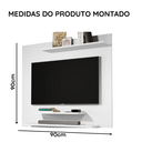 Ver imagem 4 de Painel para Sala Tv até 42” com Prateleiras Mdp Dubai - Jm3 Móveis:branco