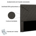 Ver imagem 4 de Cabeceira Casal Suede 140cm Esmeralda Cinza