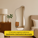 Ver imagem 4 de Espelho Orgânico Decorativo para Sala Quarto Banheiro Hall e Escritório 110x50 Brinovar