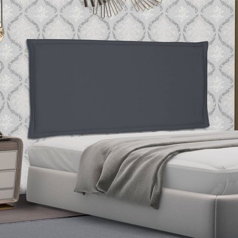Cabeceira Suspensa Queen 160cm Suede Veneza Cinza