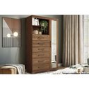 Ver imagem 1 de Cômoda de Quarto Marabá 1.6 C/ 1 Porta 2 Nichos e 6 Gavetas C/ Espelho e Pés Jatoba - Santos