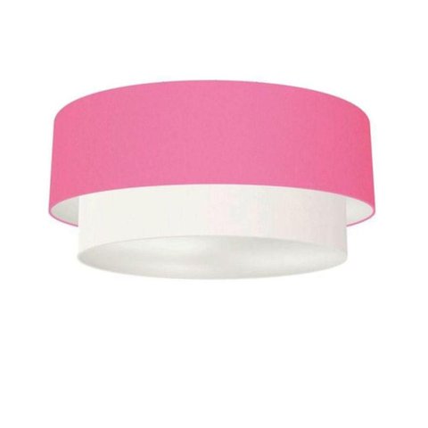 Plafon de Sobrepor Cilíndrico Sp-3064 Cúpula Cor Rosa Bebê Branco