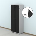 Ver mais imagens de Armário de Escritório 2 Portas com Chave e Prateleiras Reguláveis Aço Cinza/Preto
