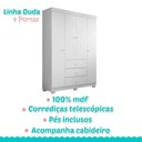 Ver imagem 2 de Berço Americano Mirelle e Guarda Roupa 4 Portas Duda Branco Brilho com Colchão Gazin - Phoenix