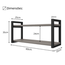 Ver imagem 4 de Prateleira Suspensa Parede Estilo Industrial Mdf Premium com Suportes em Aço Preto