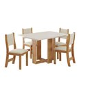 Ver imagem 2 de Mesa de Jantar 4 Lugares Caiena Mel/Blonde/Marfim - Viero Móveis