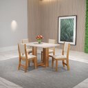 Ver imagem 1 de Mesa de Jantar 4 Lugares Caiena Mel/Blonde/Marfim - Viero Móveis