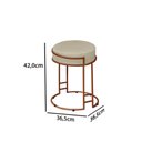 Ver imagem 2 de Puff Decorativo Sarah Sala E Recepção Metal Bronze Veludo