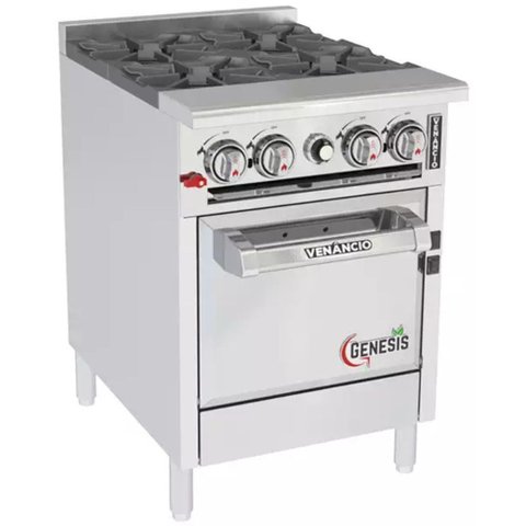 Fogão a Gás Glp 24" com Forno Convector Genesis New G24CO24BN Venâncio 220V