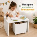 Ver imagem 2 de Mesa Infantil com Bau Organizador Branco com Rodízios Quarto
